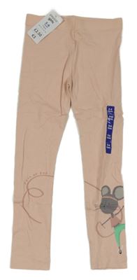 Nové - Broskvové legíny s myškou Little kids