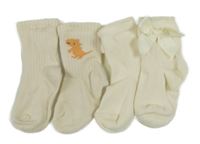 2x - Smetanové + smetanové ponožky s drakem 