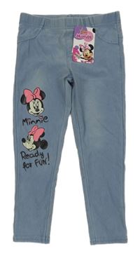 Nové - Světlemodré tregíny riflového vzhledu s Minnií Disney