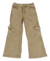 Béžové bootcut rifle s vreckami H&M