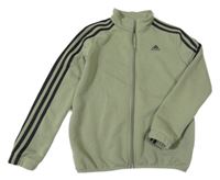 Světlekhaki propínací mikina s pruhy Adidas 