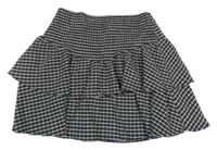 Čierno-biela kockovaná vrstvená sukňa Primark