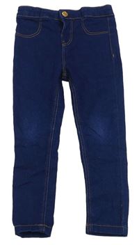 Tmavomodré skinny teplákové rifle Denim Co.