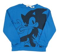 Modrá melírovaná mikina so Sonicem H&M
