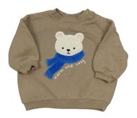 Hnedošedé á oversize mikina s medvedíkom H&M