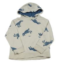 Světlešedá mikina s dinosaury a kapsou a kapucí H&M