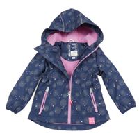 Tmavomodrá melírovaná vzorovaná softshellová parka s kapucňou C&A