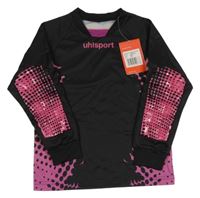 Nové - černo-růžové vzorované sportovní triko se vzorem uhlsport