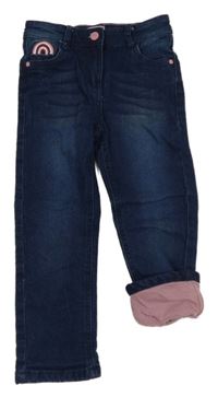 Tmavomodré skinny podšité rifle s duhou impidimpi