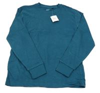 Nové - petrolejové melírované mikinotriko Next