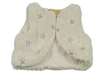 Smetanové kožešinové zateplené bolérko s hviezdičkami ORCHESTRA