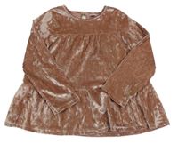 Staroružová lesklá zamatová tunika little kids