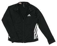 Černo-bílá funkční sportovní propínací mikina Adidas