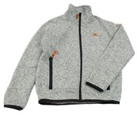 Šedo-bílo-černá melírovaná pletená funkční propínací mikina TRESPASS