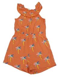 Lososový letní overal s palmami a volánkem M&S