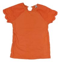 Tmavooranžové tričko s madeirou Tu