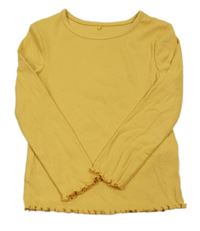 Okrové rebrované tričko George