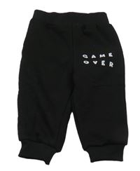 Čierne teplákové tepláky s nápismi CiViL