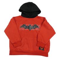 Červeno-čierna mikina s Batmanem a vreckom a kapucňou PRIMARK