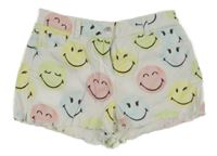 Bílé riflové kraťasy s barevnými smajlíky Next