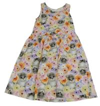 Farebné kvetované šaty s koťátky H&M