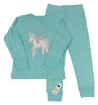 Nové - belasé pyžama s jednorožcom a hviezdičkami St. Bernard