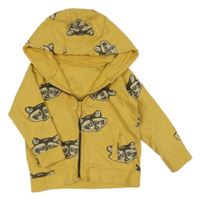 Okrová prepínaci mikina s mývaly a kapucňou St. Bernard