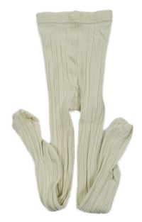 Smetanové žebrované vzorované punčocháče Tu