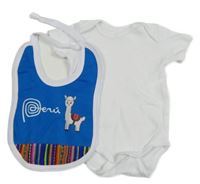 2Set - Bílé body in extenso + modro/barevno/bílý bryndák s lamou 