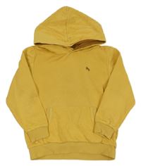 Okrová mikina s výšivkou a kapsou a kapucí H&M