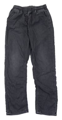 Tmavošedé jogger PULL ON regular fit teplákové rifle H&M