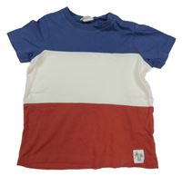 Bílo-modro-červené pruhované tričko H&M