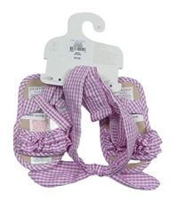 2set - Ružovo-biele kockované sandálky + čelenka Primark, vel. 18