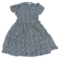 Svetlošedá -čierno-modré šaty s leopardím vzorom M&S