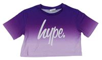 Fialovo-lila crop tričko s logom Hype
