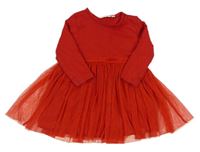 Červené šaty s tylovou sukní Liegelind