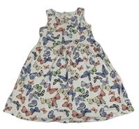 Biele bavlnené šaty s motýly H&M