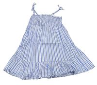 Bielo-modré pruhované ľahké šaty zn. Primark