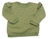 Khaki kvetovaná mikina s volánikmi Matalan