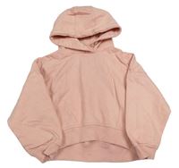Ružová crop mikina s kapucňou Next