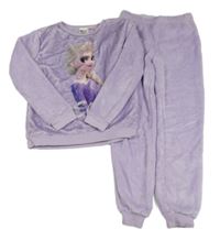 Levandulové chlupaté pyžamo s Elsou H&M