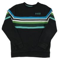 Černá mikina s pruhy Baker