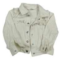 Biela rifľová bunda s volánikmi H&M