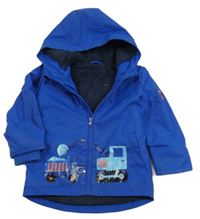 Safírová nepromokavá zateplená bunda s bagry a kapucí Dunnes