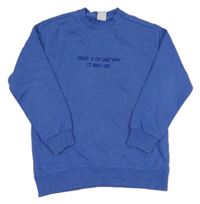 Modrofialová mikina s nápisem Zara