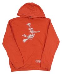 Červená mikina s basketbalistou a kapucňou H&M
