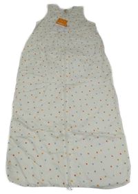 Nové - Bílý puntíkatý zateplený spací pytel Pusblu