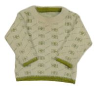 Béžový vzorovaný chlupatý svetr