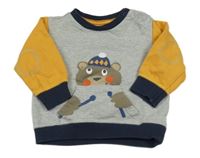 Sivo-okrová mikina s medvěďom C&A