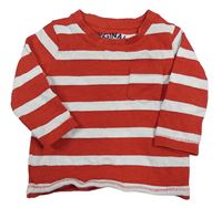 Červeno-biele pruhované tričko s vreckom M&S